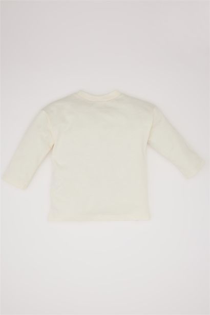 T-shirt imprimé animaux à col rond et manches longues pour bébé garçon