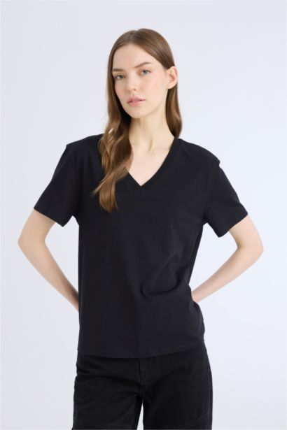 Regular Fit V Neck Short Sleeve T-Shirt