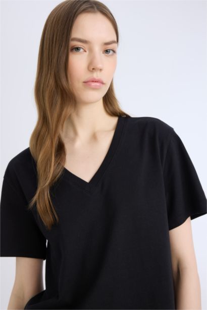 Regular Fit V Neck Short Sleeve T-Shirt