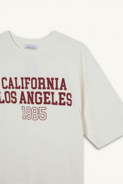 تيشيرت نص ردن اوفر سايز بياخة مستديرة