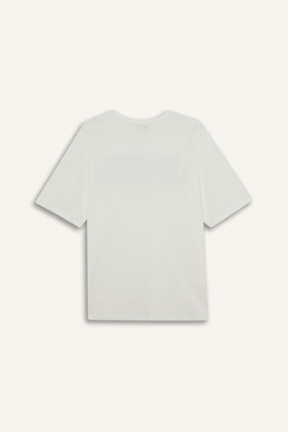 تيشيرت نص ردن اوفر سايز بياخة مستديرة