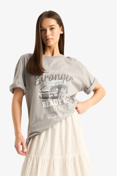 Oversize Fit Crew Neck Short Sleeve T-Shirt