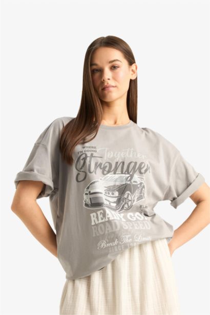 Oversize Fit Crew Neck Short Sleeve T-Shirt