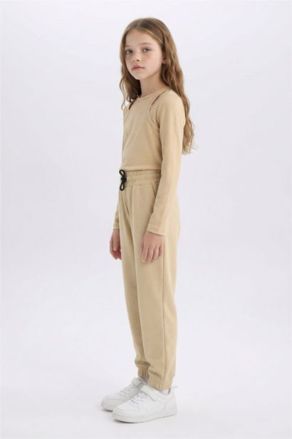 Girl Elastic Waist Pocket Jogger Sweatpants