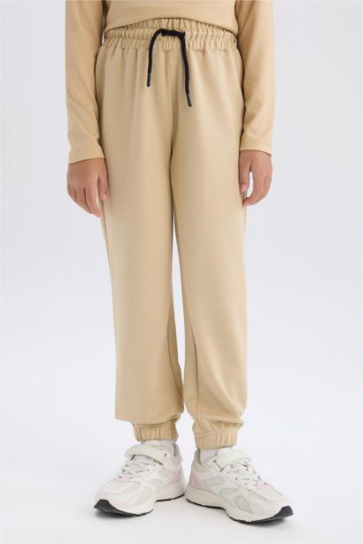 Girl Elastic Waist Pocket Jogger Sweatpants