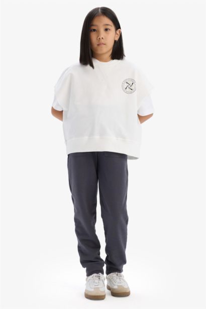 Beli Lastikli Jogger Eşofman Altı Kız Çocuk