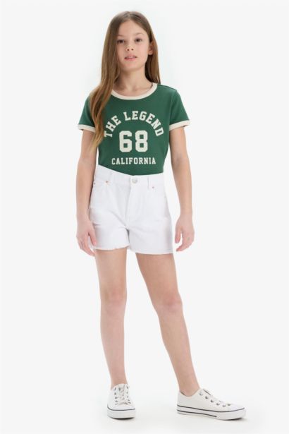 شورت جينز بناتي قطن بتفاصيل ممزقة