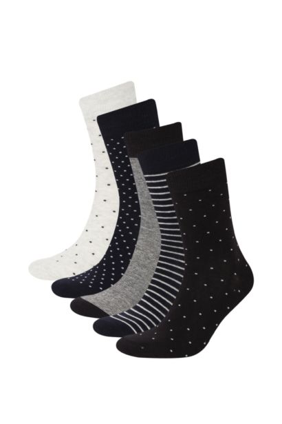 جوارب طويلة قطن للرجال - 5 قطع