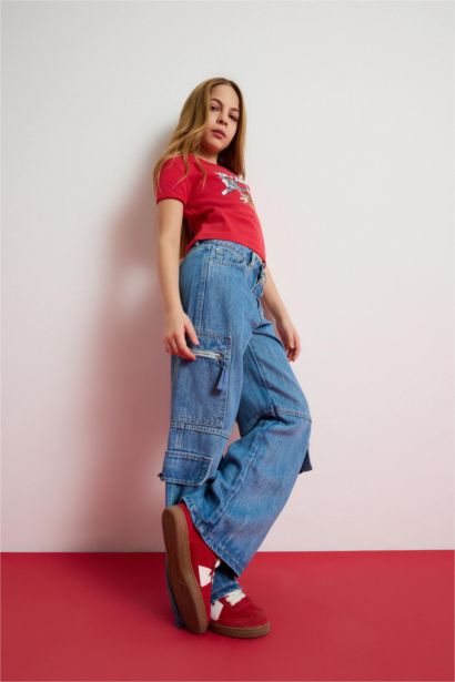 Girl Wide Leg Cargo Jeans
