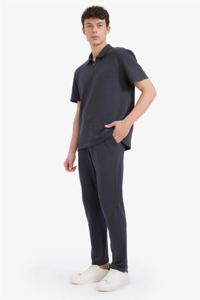 Regular Fit Tied Waist Straight Leg Sweatpants