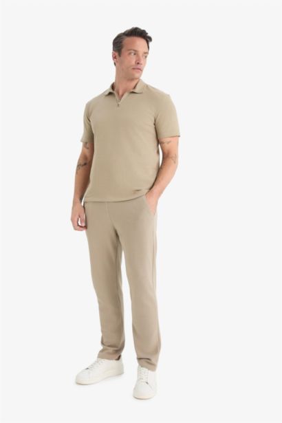 Regular Fit Tied Waist Straight Leg Sweatpants