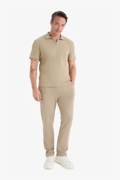 Regular Fit Tied Waist Straight Leg Sweatpants