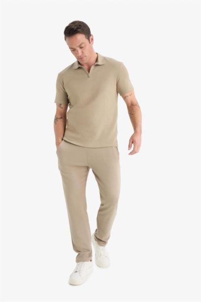 Regular Fit Tied Waist Straight Leg Sweatpants