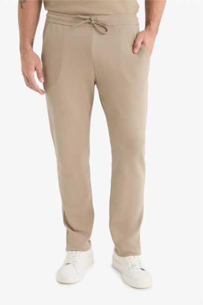 Regular Fit Tied Waist Straight Leg Sweatpants