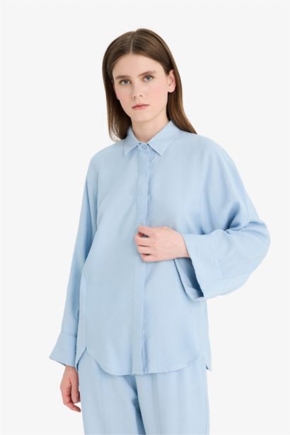 Relax Fit Linen Blend Long Sleeve Tunic