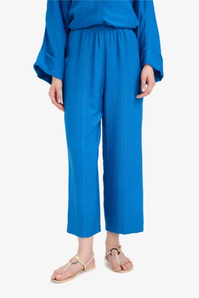 Harem Linen Blend Wide Leg Trousers