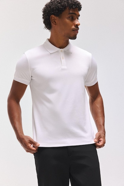 Slim Fit Polo Collar Pique Short Sleeve Polo T-Shirt