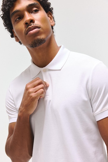 Slim Fit Polo Collar Pique Short Sleeve Polo T-Shirt