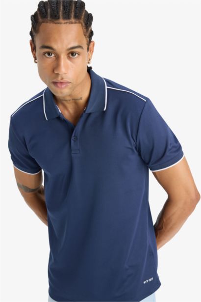 Slim Fit Dar Kesim Polo Yaka Sporcu Kısa Kollu Pike Tişört