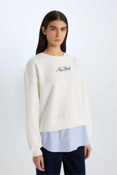Relax Fıt Kalın Sweatshirt Kumaşı Sweatshirt