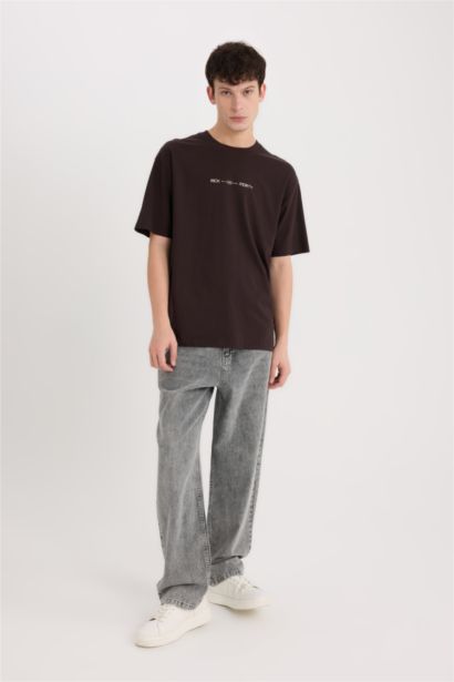 T-shirt boxy en coton imprimé Rick and Morty à col rond