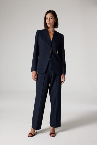 Veste Blazer Coupe Slim à Manches Longues et à boutons