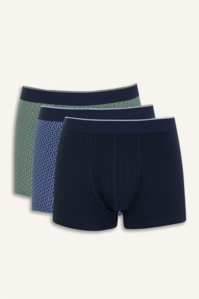 Regular Fit Kareli 3'lü Boxer