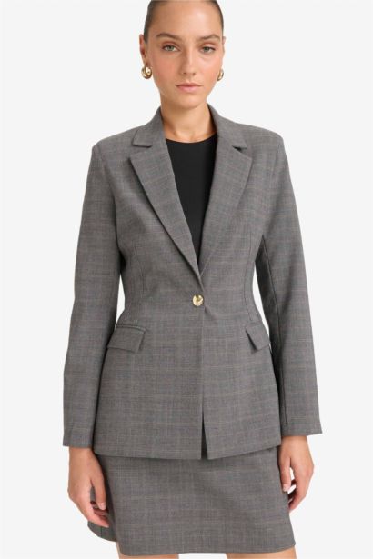 فيست بليزر سليم فيت بياقة بليزر