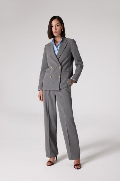 Sorbe x DeFacto Kruvaze Yaka Basic Düz Düğmeli Blazer Ceket