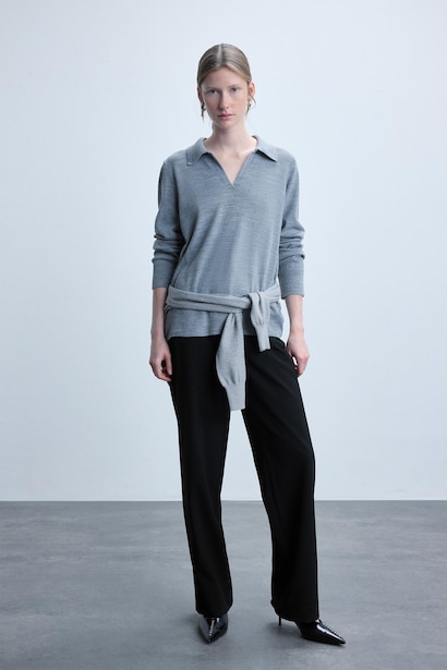 Straight Fit High-Waisted Trousers