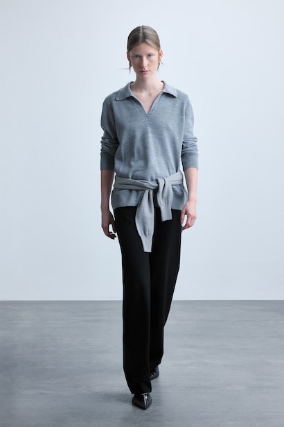 Straight Fit High-Waisted Trousers