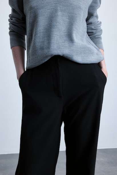Straight Fit High-Waisted Trousers