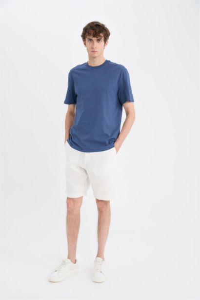 Regular Fit Summer Linen Bermuda Shorts