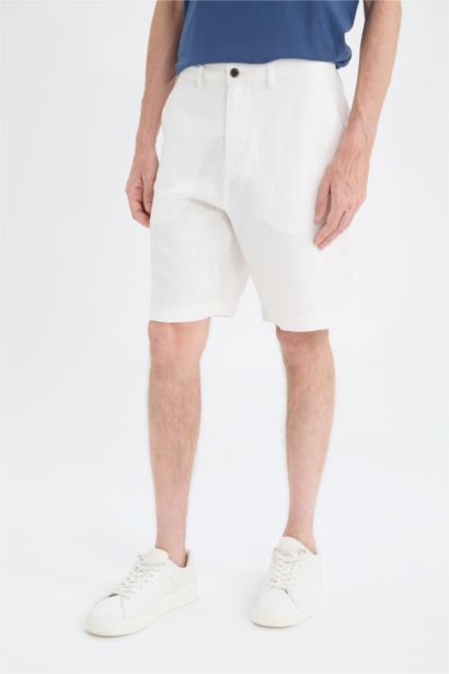 Regular Fit Summer Linen Bermuda Shorts