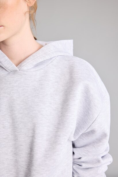 Relax Fit Kapüşonlu Basıc Kalın Sweatshirt