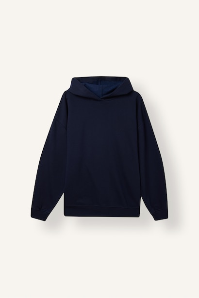 Relax Fit Kapüşonlu Basıc Kalın Sweatshirt