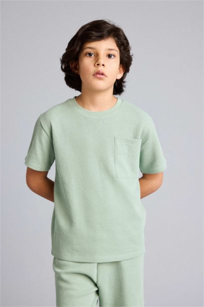 Tişört Şort Waffle 2'li Pijama Takımı Erkek Çocuk