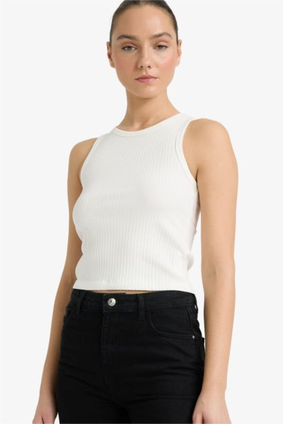 Базовая майка кашкорсе Slim Fit с круглым вырезом