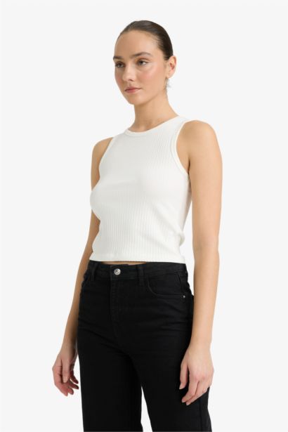 Базовая майка кашкорсе Slim Fit с круглым вырезом