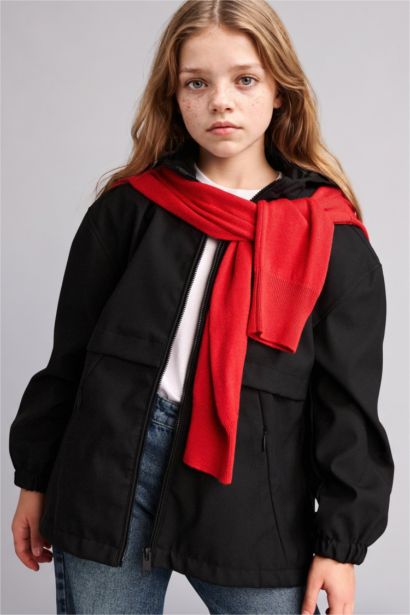 Водоотталкивающий дождевик с капюшоном для девочек