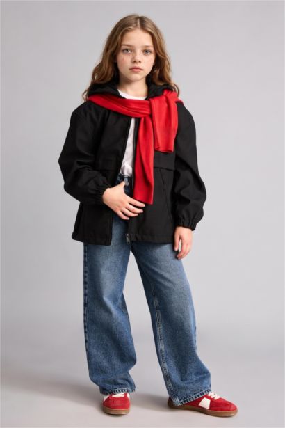 Водоотталкивающий дождевик с капюшоном для девочек