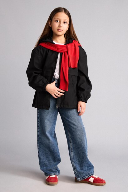 Girl Waterproof Hooded Raincoat