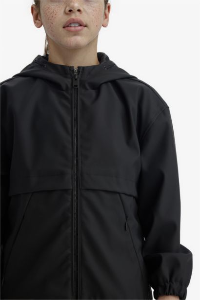 Girl Waterproof Hooded Raincoat