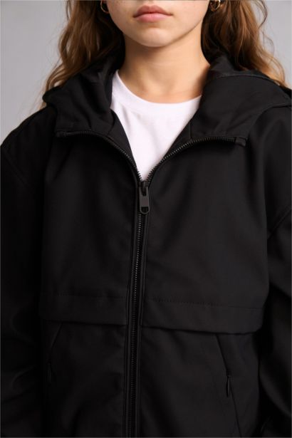 Водоотталкивающий дождевик с капюшоном для девочек