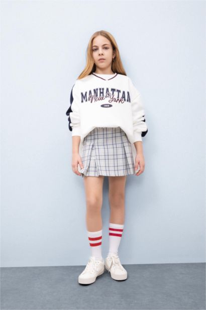 Jupe plissée à carreaux pour fille