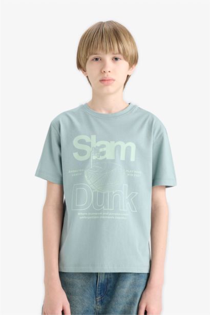 T-shirt imprimé à col rond et manches courtes pour garçon