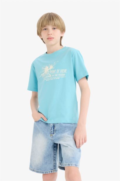 Boy Crew Neck Printed Short Sleeve T-Shirt