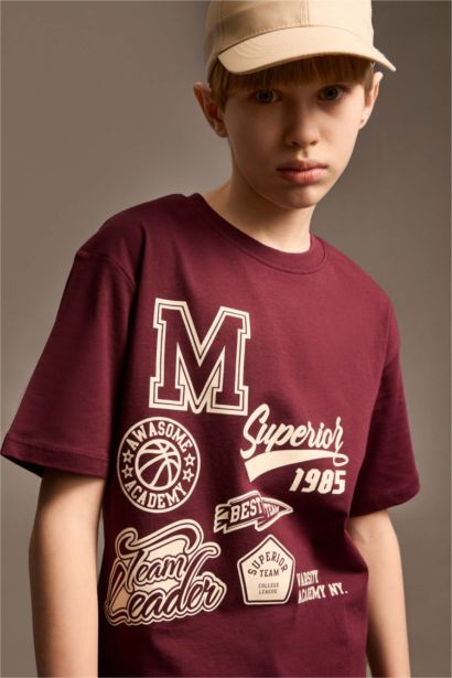 T-shirt à manches courtes Autres Imprimés Col rond Garçon