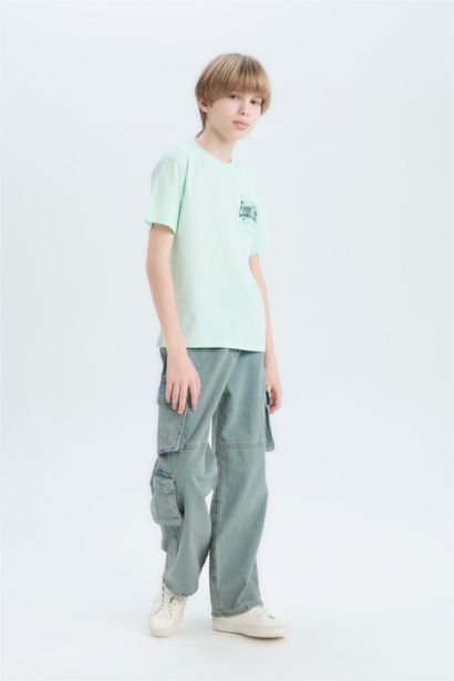 T-shirt à col rond et manches courtes avec imprimé au dos pour garçon