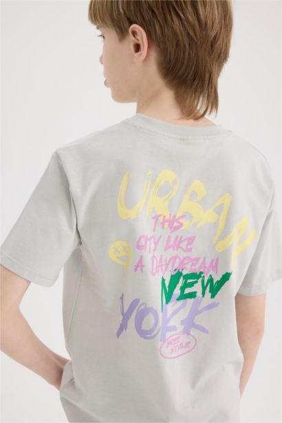 T-shirt à manches courtes Autres Imprimés Col rond Garçon